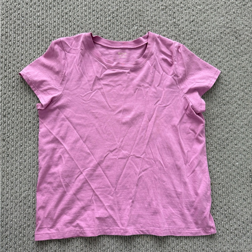 Madewell Pink Polo T-Shirt Short Sleeve